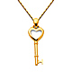 Key to My Heart Small Pendant Necklace with Snail Chain - 14K Yellow Gold thumb 0