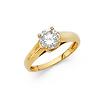 1-CT Petite Trellis Round-Cut CZ Engagement Ring in 14K Yellow Gold