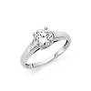 1-CT Petite Trellis Round-Cut CZ Engagement Ring in 14K White Gold