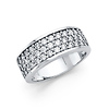 3-Row Pave Round-Cut Cubic Zirconia Wedding Band in 14K White Gold