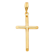 Small Slender Rod Cross Pendant in 14K Yellow Gold  - Classic