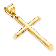 Petite Rod Cross Pendant in 14K Yellow Gold - Classic