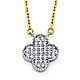 Floating Micropave CZ Clover Necklace in 14K Two-Tone Gold thumb 0