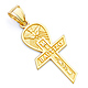 Small My Baptism in Spanish Text Cross Pendant in 14K Yellow Gold thumb 0