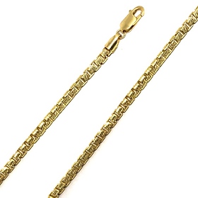 4mm 14K Yellow Gold Solid Men's Diamond-Cut Box Chain Necklace 20-30in
