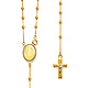 2.5mm Moon-Cut Bead Our Lady of Guadalupe Rosary Necklace in 14K Two-Tone Gold 20in thumb 0