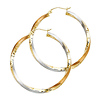 Medium 14K TriGold Twisted Hoop Earrings - 3mm x 1.5 inch