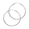 Diamond-Cut Satin Endless Medium Hoop Earrings - 14K White Gold 2mm x 1.6 inch
