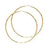 Faceted Endless Medium Hoop Earrings - 14K Yellow Gold 1.5mm x 1.3 inch