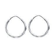 Faceted Endless Mini Hoop Earrings - 14K White Gold 1.5mm x 0.5 inch