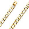 8mm Men's 14K Yellow Gold Square Curb Cuban Link Chain Bracelet 8in