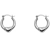 Petite 14K White Gold Heart Hoop Earrings - 7mm or 0.3 inches