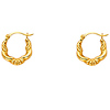 Petite 14K Yellow Gold Swirl Crescent Hoop Earrings - 12mm or 0.4 inches