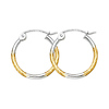 Petite Diamond-Cut Hoop Earrings - 14K Two-Tone Gold 2mm x 0.5 inch