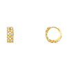 14K Yellow Gold Milgrain 2-Row CZ Huggie Earrings 4mm x 11mm