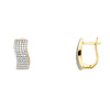 14k Yellow Gold 6mm Fancy CZ Huggies Earrings (10 x 10 mm)