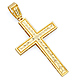 Large 14K Yellow Gold Diamond-Cut Weave Cross Pendant thumb 0