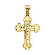 Large Greek Orthodox Cross Pendant - 14K Yellow Gold