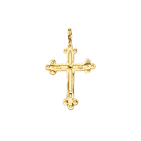 14K Yellow Gold Cross Religious Pendant