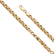 3.5mm 14k Yellow Gold Solid Hollow Square Byzantine Chain Necklace 18-24in
