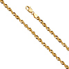 3.5mm Solid 14k Yellow Gold French Hollow Rope Chain Necklace 18-26in