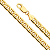 6.2mm 14K Yellow Gold Hollow Mariner Bevel Chain Bracelet 8in