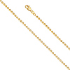 2.5mm Solid 14K Yellow Gold Moon-Cut Bead Ball Chain Necklace 16-24in