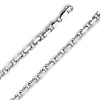 5mm 14K White Gold Solid Fancy Rectangle Link Cable Chain Necklace 20-30in