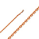 2mm 14K Rose Gold Solid Fancy Rectangle Link Cable Chain Necklace 18-30in thumb 0