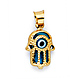 Hamsa Evil Eye Charm Pendant in 14K Yellow Gold - Mini thumb 0