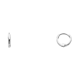 Petite 14K White Gold Huggies Earrings 1.5mm x 8mm