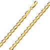 5.3mm 14K Yellow Gold Solid Concave Diamond-Cut Mariner Chain Bracelet - Light 7.5in