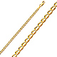 2.9mm 14K Yellow Gold Solid Concave Diamond-Cut Mariner Chain Bracelet - Light 7in thumb 0