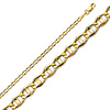 2.6mm 14K Yellow Gold Solid Concave Diamond-Cut Mariner Chain Necklace - Light 16-24in