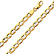 6.3mm 14K Two-Tone Gold Solid Concave Diamond-Cut Mariner Chain Bracelet - Light 8in thumb 0