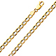 5.3mm 14K Two-Tone Gold Solid Concave Diamond-Cut Mariner Chain Necklace - Light 20-26in thumb 0