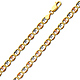 5.4mm 14K Tricolor Gold Solid Star Diamond-Cut Mariner Chain Bracelet 7.5in thumb 0