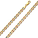 4.3mm 14K Tricolor Gold Solid Star Diamond-Cut Mariner Chain Bracelet 7.5in thumb 0