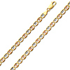 4.3mm 14K Tricolor Gold Solid Star Diamond-Cut Mariner Chain Bracelet 7.5in