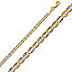 3.1mm 14K Tricolor Gold Solid Star Diamond-Cut Mariner Chain Bracelet 7in thumb 0