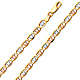 4.2mm 14K Tricolor Gold Solid Heart Star Diamond-Cut Valentino Chain Bracelet 7.5in thumb 0