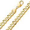 Men's 10mm 14K Yellow Gold Solid Flat Beveled Curb Cuban Link Chain Bracelet 8.5in