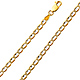 3.5mm 14K Two-Tone Gold Solid Concave Diamond-Cut Mariner Chain Necklace - Light 16-24in thumb 0