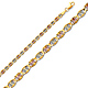 3.1mm 14K Tricolor Gold Solid Round Star Diamond-Cut Valentino Chain Necklace 16-24in thumb 0