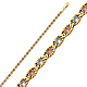 2.3mm 14K Tricolor Gold Solid Round Star Diamond-Cut Valentino Chain Necklace 16-24in thumb 0