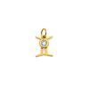 Astrology Sign CZ Zodiac Pendant in 14K Yellow Gold - Gemini