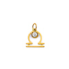 Astrology Sign CZ Zodiac Pendant in 14K Yellow Gold - Libra