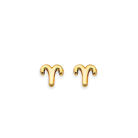 Astrology Sign Zodiac Stud Earrings in 14K Yellow Gold - Aries