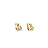 Astrology Sign Zodiac Stud Earrings in 14K Yellow Gold - Capricorn