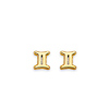 Astrology Sign Zodiac Stud Earrings in 14K Yellow Gold - Gemini